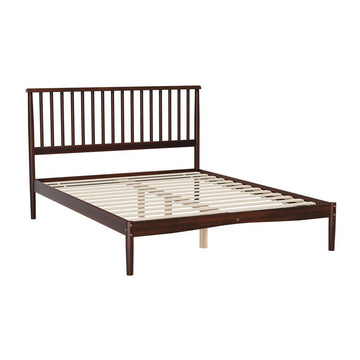 Artiss Bed Frame Double Size Wooden Base Mattress Platform Timber Walnut VISE - RnR Galore