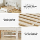 Artiss Bed Frame Double Size Wooden with 3 Shelves Bed Head White - RnR Galore