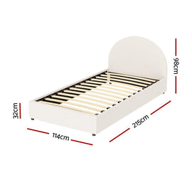 Artiss Bed Frame Gas Lift Strorage Beds Base Platform Boucle Fabric King Single ELLA - RnR Galore