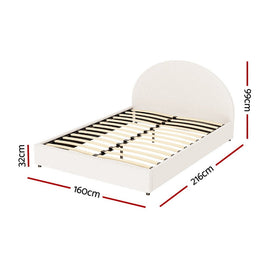 Artiss Bed Frame Gas Lift Strorage Beds Base Platform Boucle Fabric Queen ELLA - RnR Galore