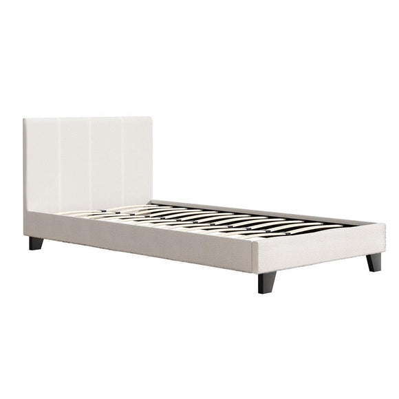 Artiss Bed Frame King Single Size Boucle Fabric Mattress Base Platform Wooden - RnR Galore