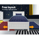 Artiss Bed Frame King Single Size Wooden Trundle Daybed White ELVIS - RnR Galore