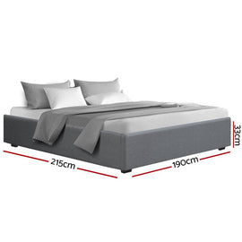 Artiss Bed Frame King Size Gas Lift Base Grey TOKI - RnR Galore