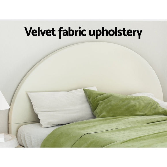 Artiss Bed Frame King Size Velvet Cream ELLA - RnR Galore