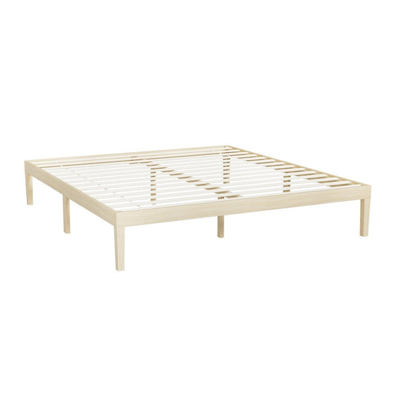 Artiss Bed Frame King Size Wooden Base Mattress Platform Timber Pine BRUNO - RnR Galore
