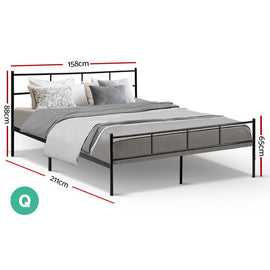 Artiss Bed Frame Queen Metal Bed Frame SOL - RnR Galore
