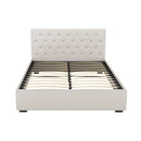 Artiss Bed Frame Queen Size Gas Lift Beige VILA - RnR Galore