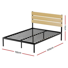 Artiss Bed Frame Queen Size Metal Base Mattress Platform Foundation Black PAULA - RnR Galore
