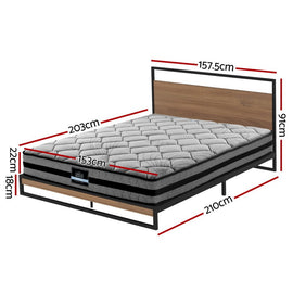 Artiss Bed Frame Queen Size Metal Frame DANE with Mattress - RnR Galore