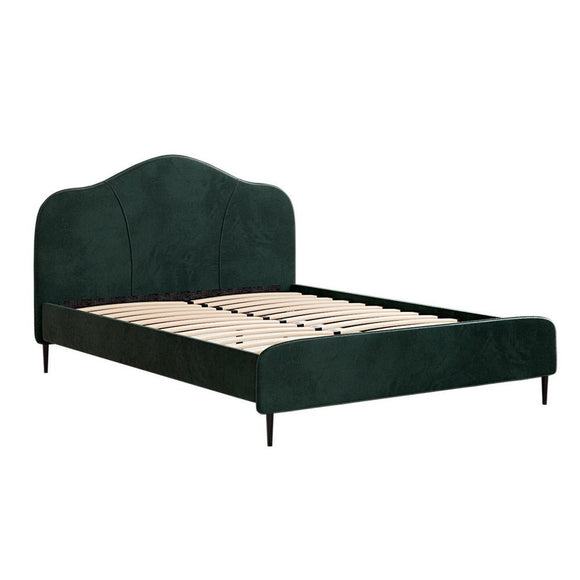 Artiss Bed Frame Queen Size Velvet Dark Green OLAN - RnR Galore