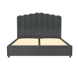 Artiss Bed Frame Queen Size Velvet Grey FION - RnR Galore