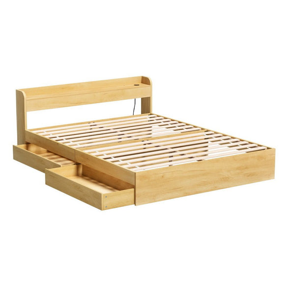 Artiss Bed Frame Queen Size with Charging Ports and 2 Drawers AURA - RnR Galore
