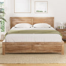 Artiss Bed Frame Queen Size Wooden Acacia Wood OATMEAL - RnR Galore