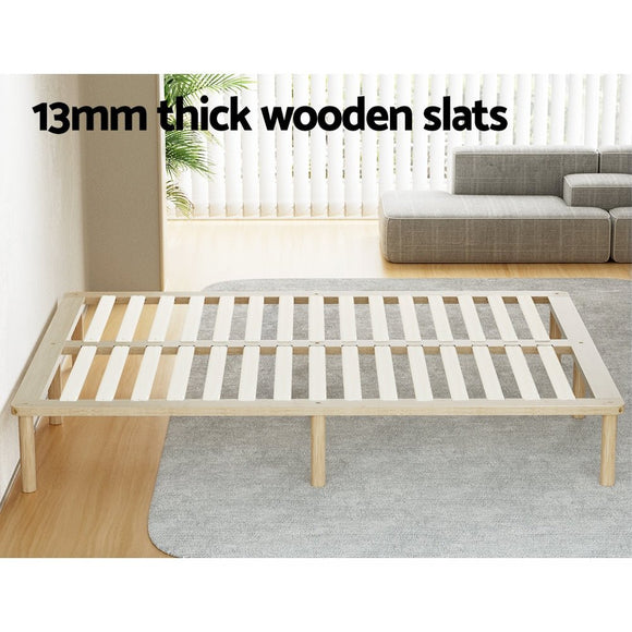 Artiss Bed Frame Queen Size Wooden Base Mattress Platform Timber Pine AMBA - RnR Galore