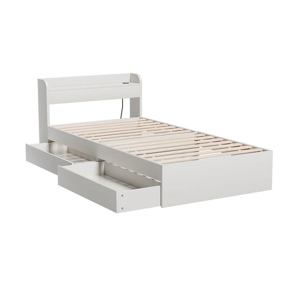 Artiss Bed Frame Single Size with Charging Ports and 2 Drawers AURA - RnR Galore