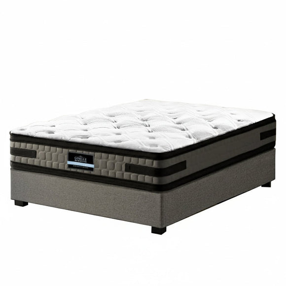 Artiss Bed Frame with 36cm Giselle Mattress Set King Single Gas Lift Base Grey - RnR Galore