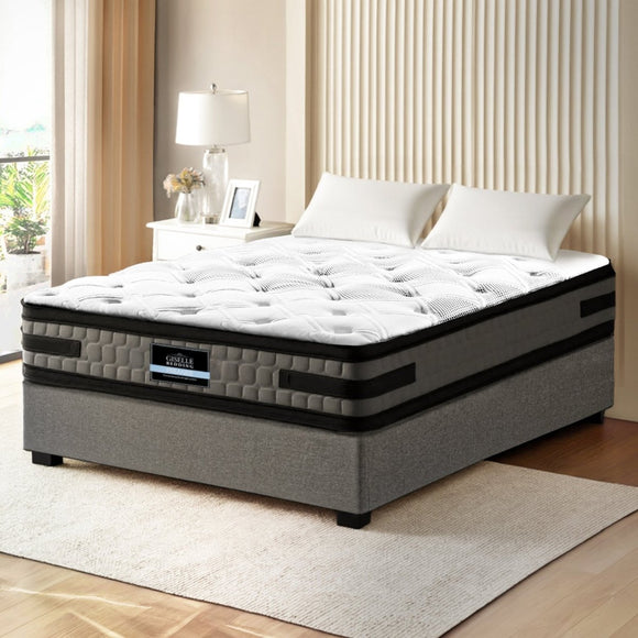 Artiss Bed Frame with 36cm Giselle Mattress Set King Single Gas Lift Base Grey - RnR Galore