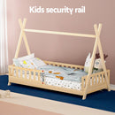 Artiss Bed Frame Wooden Kids House Frames Oak PUAH - RnR Galore