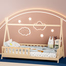 Artiss Bed Frame Wooden Kids House Frames Oak PUAH - RnR Galore
