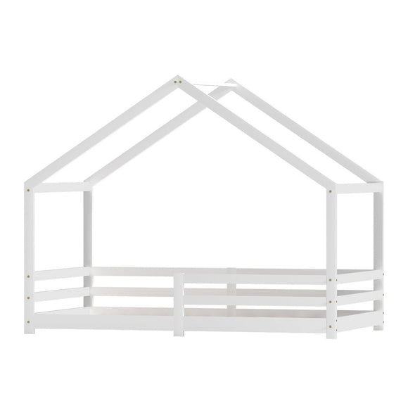 Artiss Bed Frame Wooden Kids Single House Frame White AMOS - RnR Galore