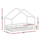 Artiss Bed Frame Wooden Kids Single House Frame White AMOS - RnR Galore