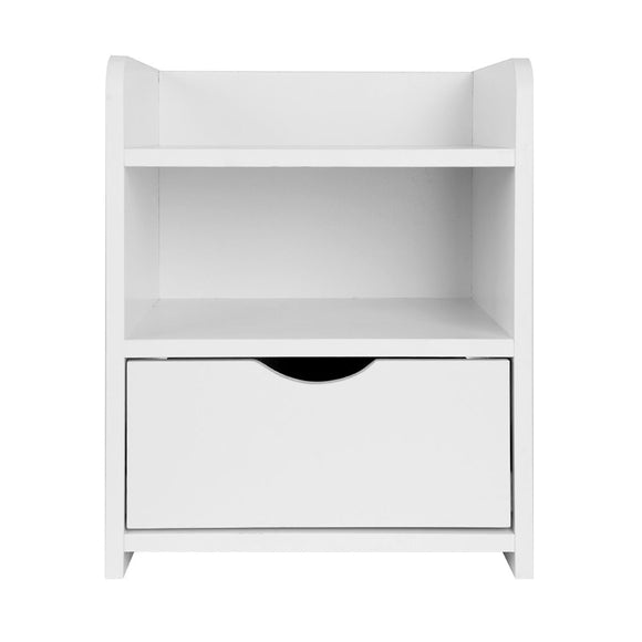 Artiss Bedside Table 1 Drawer with Shelf - FARA White - RnR Galore