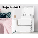 Artiss Bedside Table 2 Drawers Lift - up Storage - COLEY White - RnR Galore