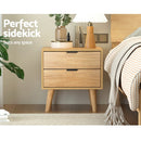 Artiss Bedside Table 2 Drawers - Pine - RnR Galore