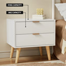Artiss Bedside Table 2 Drawers - White - RnR Galore