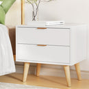 Artiss Bedside Table 2 Drawers - White - RnR Galore