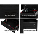 Artiss Bedside Table LED 3 Drawers - COLEY Black - RnR Galore