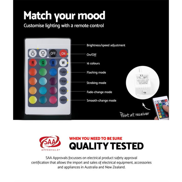 Artiss Bedside Table LED - HERES Black - RnR Galore