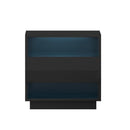 Artiss Bedside Table LED with 2 Shelves - HANA Black - RnR Galore