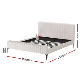 Artiss BedStory King Bed Frame with Mattress Set Platform Base Pocket Coil Linen Upholstered - RnR Galore