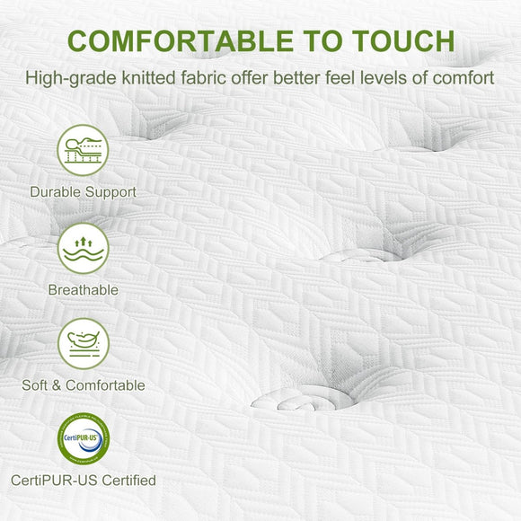 Artiss BedStory Queen Bed Frame Mattress Set Platform Upholstered Hybrid Pocket Coil - RnR Galore