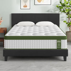 Artiss BedStory Queen Bed Frame Mattress Set Platform Upholstered Hybrid Pocket Coil - RnR Galore