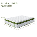 Artiss BedStory Queen Bed Frame Set with Hybrid Mattress and Leather Frame Medium White - RnR Galore