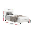 Artiss BedStory Single Bed Frame Mattress Bundle Platform Headboard Medium Firm Hybrid White - RnR Galore