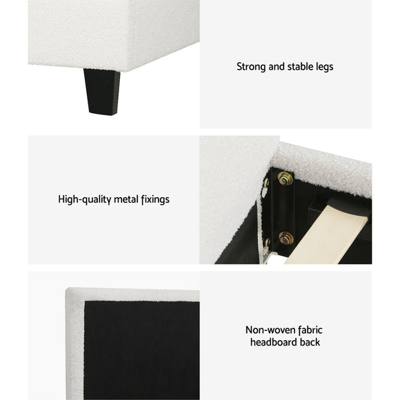 Artiss BedStory Single Bed Frame Mattress Bundle Platform Headboard Medium Firm Hybrid White - RnR Galore