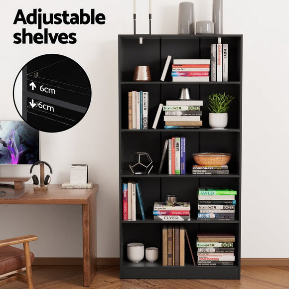 Artiss Bookshelf 5 Tiers ANTON Black - RnR Galore