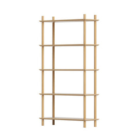 Artiss Bookshelf 5 Tiers Bookcase Display Shelves Wooden Storage Stand Rack Pine - RnR Galore
