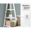 Artiss Bookshelf Corner Shelf 5 Tiers - CANE White - RnR Galore