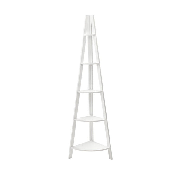 Artiss Bookshelf Corner Shelf 5 Tiers - CANE White - RnR Galore