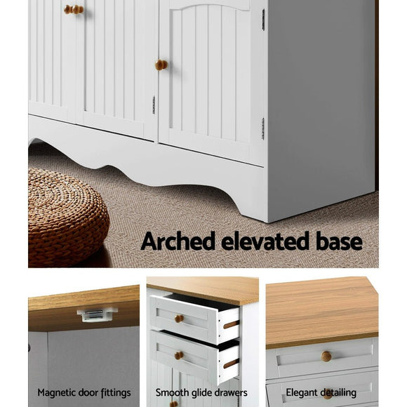 Artiss Buffet Sideboard 3 Doors - BERNE White - RnR Galore