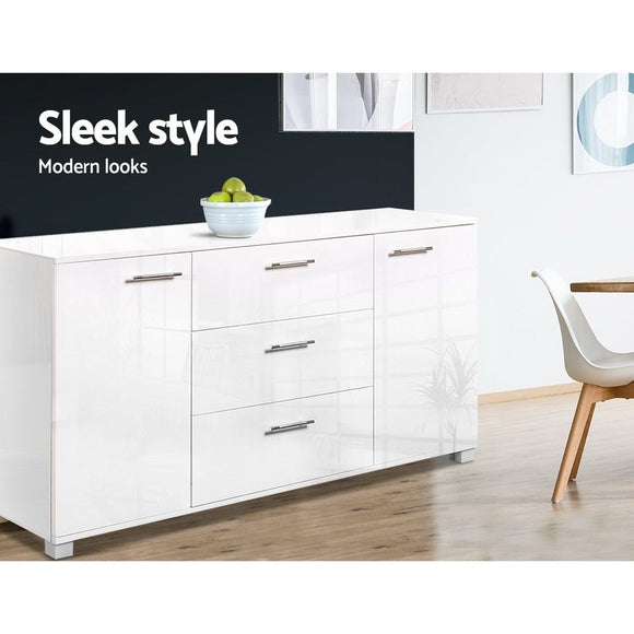 Artiss Buffet Sideboard High Gloss - White - RnR Galore