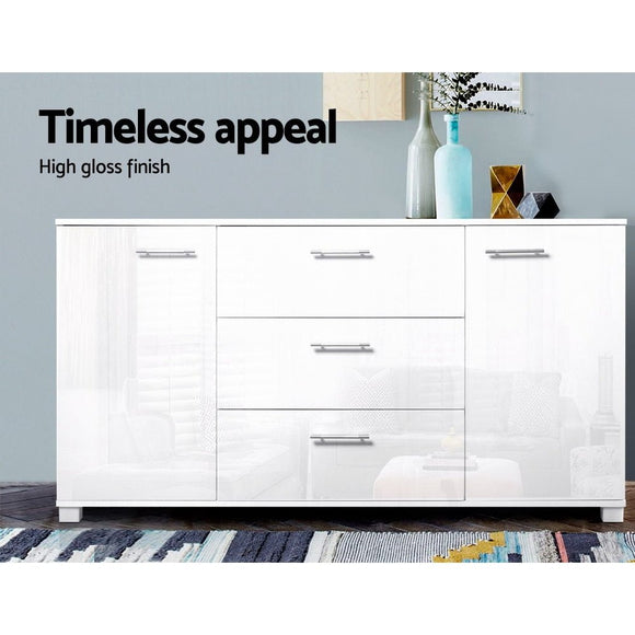 Artiss Buffet Sideboard High Gloss - White - RnR Galore