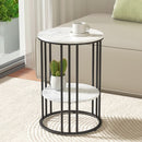 Artiss Coffee Table 2 - Tier Round Marble Effect - RnR Galore