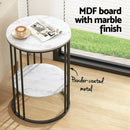 Artiss Coffee Table 2 - Tier Round Marble Effect - RnR Galore