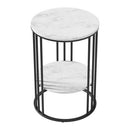 Artiss Coffee Table 2 - Tier Round Marble Effect - RnR Galore