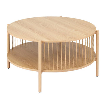Artiss Coffee Table 2 - Tier Round Wood - RnR Galore